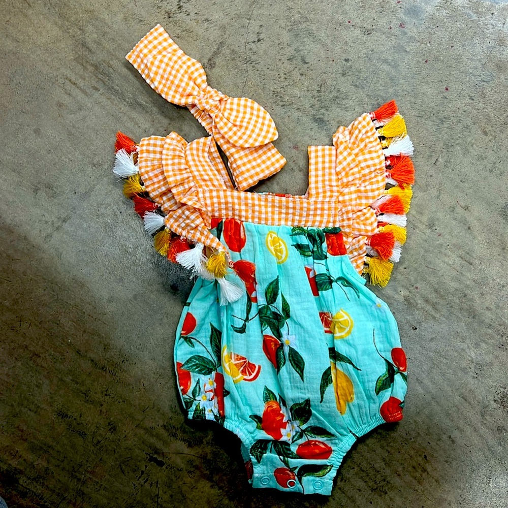 Mudpie baby outfit 0-3 months